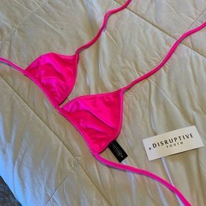 Disruptive Youth solar hot pink bikini top 💘